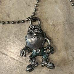 Vintage 1995 Taz Pewter Necklace Warner Brothers Starline 