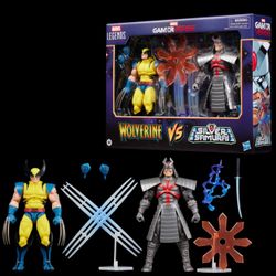 Marvel Legends Series Gamerverse Wolverine vs Marvel's Silver Samurai, Retro Video Game -Inspired Collectible 6-Inch Action Figures