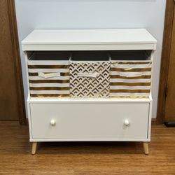 Dresser with Storage Space (Gold Bins Include Included)