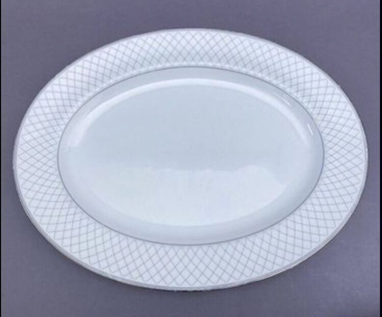 Elegant Serving Platter By Waterford - Crosshaven Platinum 15” - $170 VALUE!