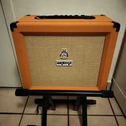 Orange Crush 35RT Guitar Combo Amplifier with Reverb + Footswitch + Metal Gator GFW-GTR-AMP Combo Amp Stand