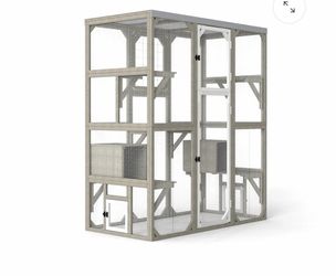 Large Walk-In Outdoor Catio Enclosure with Platforms & Lounges - PET16NEW