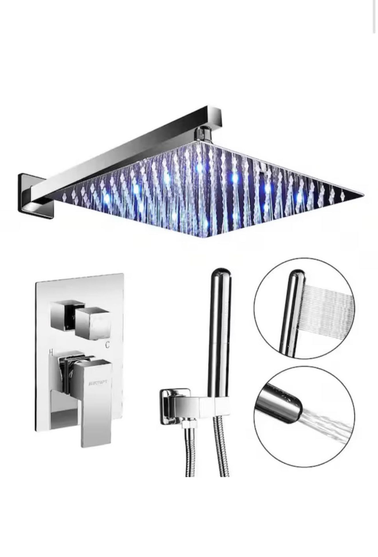 ELLO&ALLO Shower Head Kit (Valve Included)