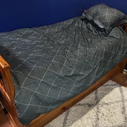Trundle Bed With Mattress & Night Stand