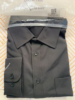 Luxury Collection Men's Gray Dress Shirt Size L Point Collar New With Tags