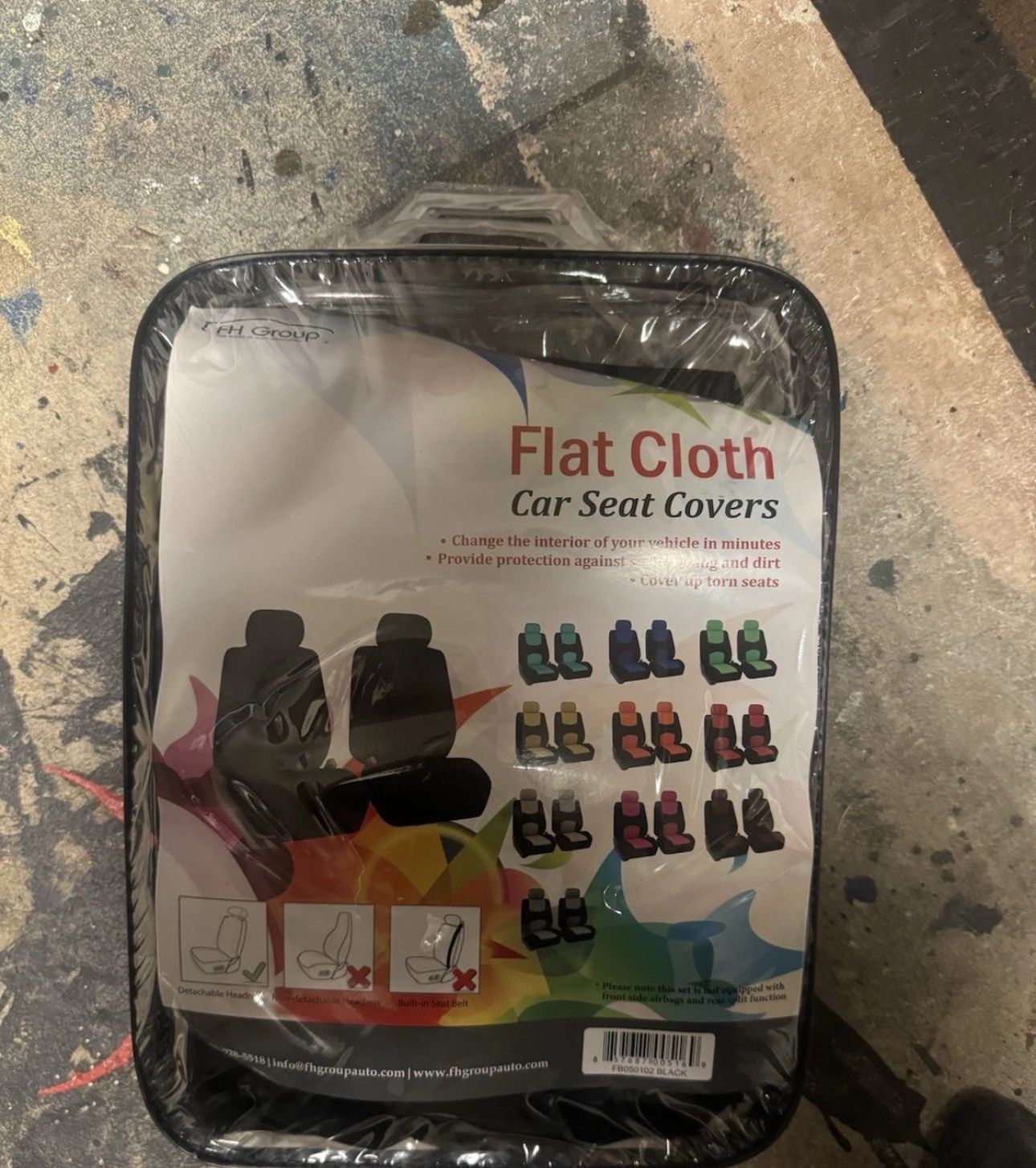 Flat Cloth Car Seat Covers Black Only Two Seats