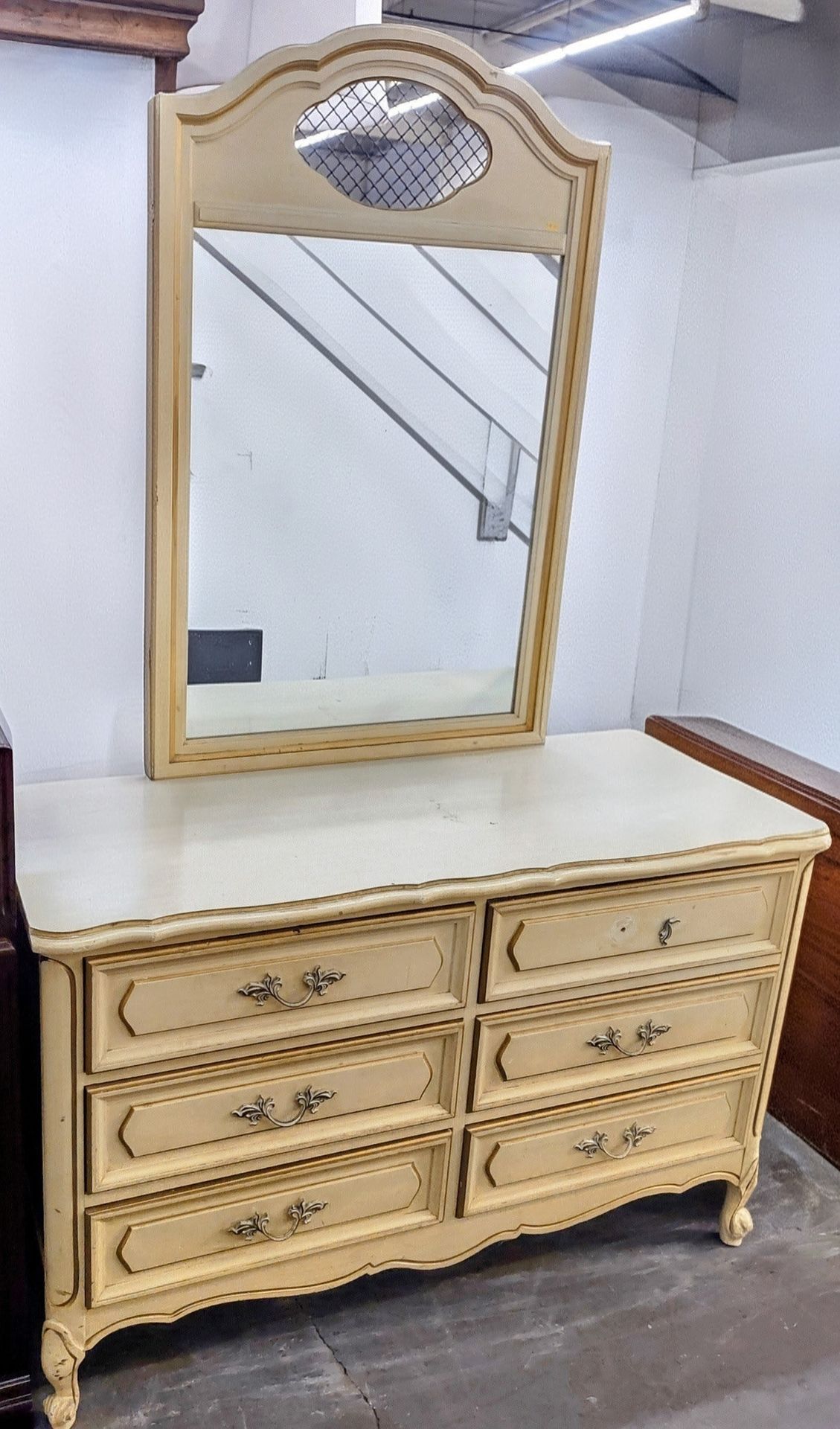 Vintage 1980's Henry Link French Provincial Bedroom Dresser & Mirror