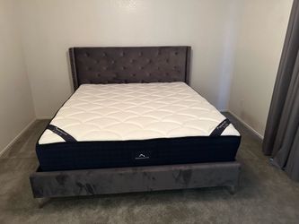 King size bed frame with mattress