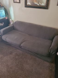 Living room couches (grey)