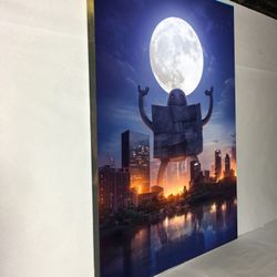 Canvas wall decoration 30”x42”. Brand new we can make it in different sizes, from 4.5”x4.5” to 30”x66”, Wood frame and sprayed with glossy clear coat