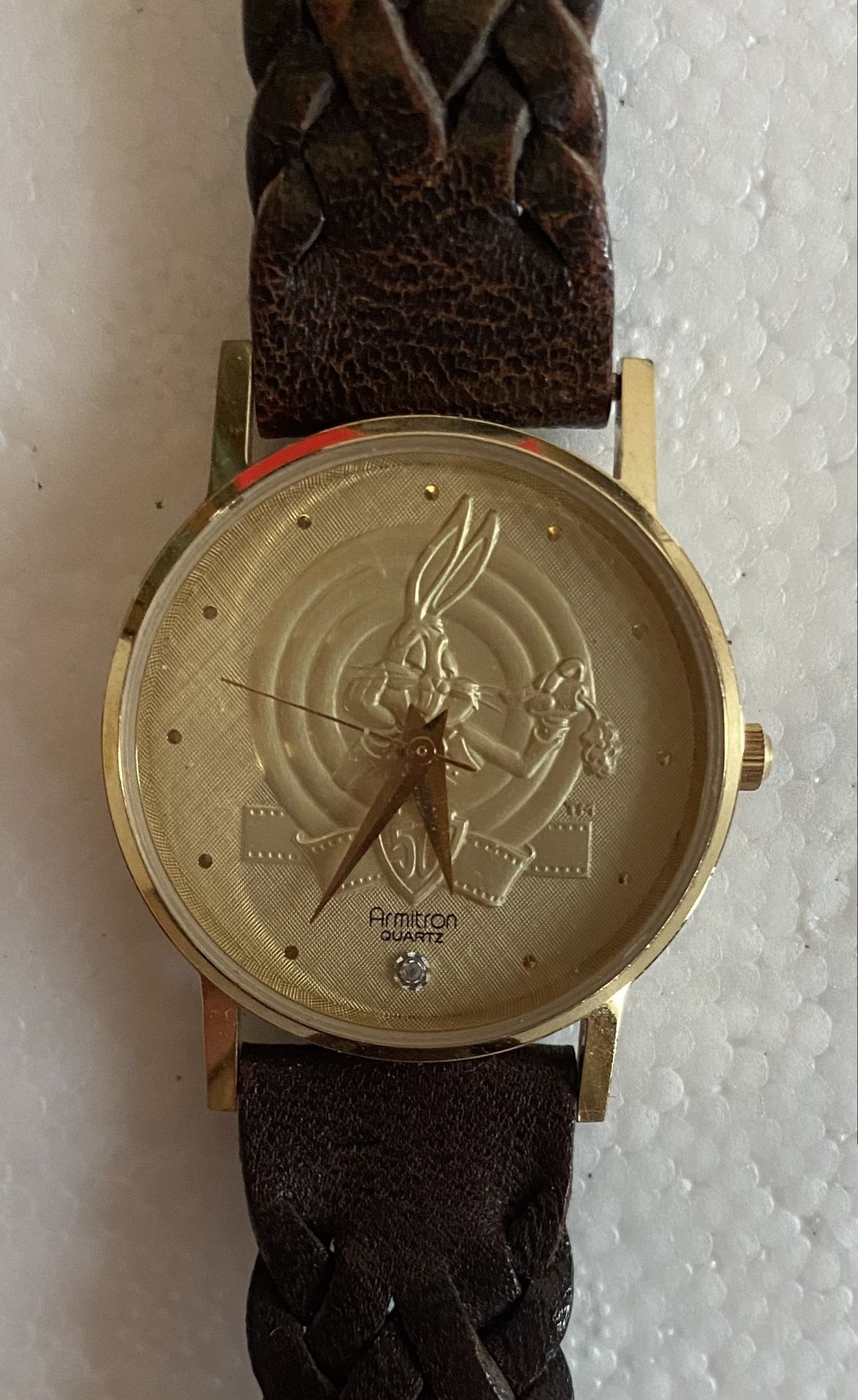 Vintage Collectible ‘89 ARMITRON WARNER BROS BUGS BUNNY 50th ANNIVERSARY DIAMOND ED. Watch W/Case