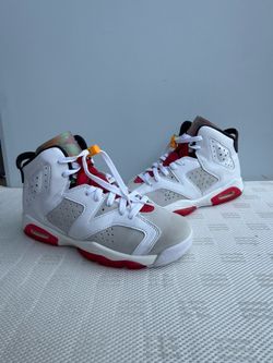 Nike Air Jordan 6 Retro Hare GS Neutral Grey White Size 7Y 384665 062