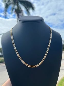 Jewelry 14k solid yellow gold Figaro necklace chain 20" 4.5 mm