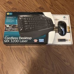 Logitech Cordless Desktop MX3200 MX 3200 Laser Keyboard, Laser Mouse + Receiver
