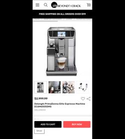 DeLonghi PrimaDonna Elite Super Automatic Espresso Machine ECAM65055MS