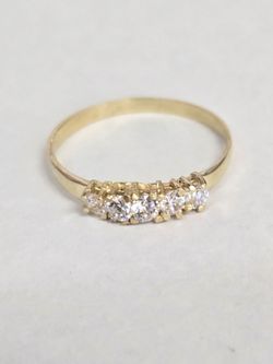 14kt Gold CZ Stone Band