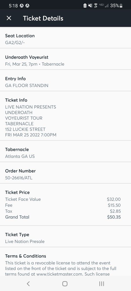 Underoath Tickets