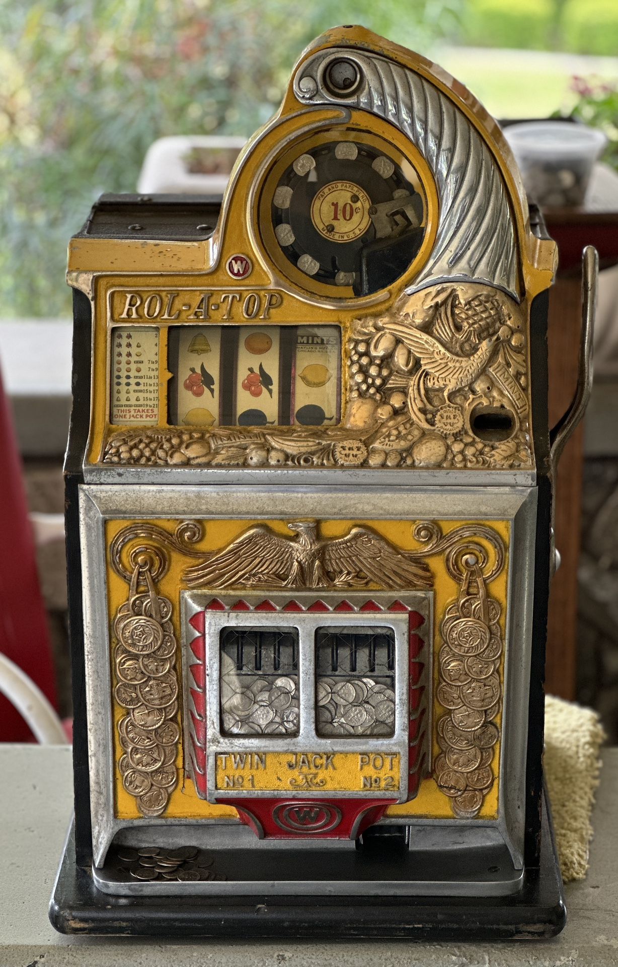 Antique Watling 10c Rol A Top Coin Op Slot Machine * Jackpot * Works !