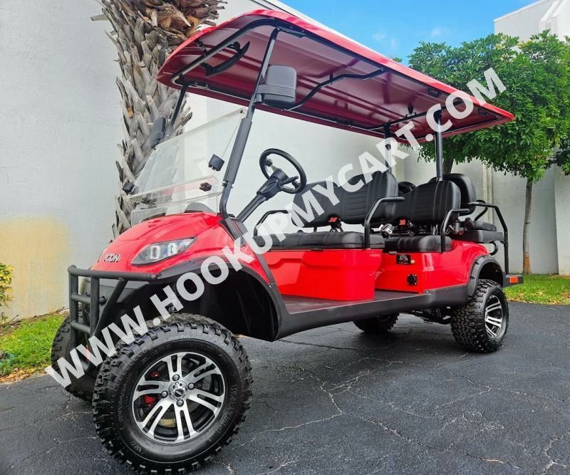 2025 ICON i60L Electric Golf Cart – 6 Passenger – Torch Red w/Black Seats