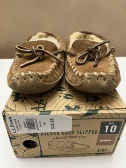LLBean Wicked Good Slippers Kids Size 10