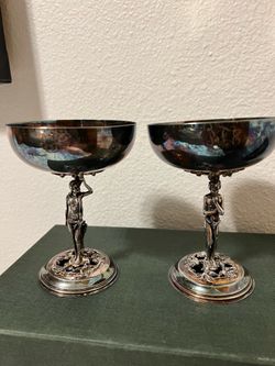 vintage 1994 Adam and Eve silver plated cups