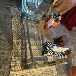 Black And Gold Glass Top Coffee Table 