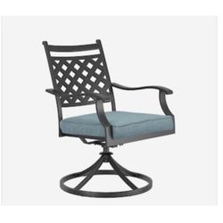  Style Selections  Chatham 1 Black Metal Frame Swivel Dining Chair(s) with Blue Cushioned Seat  $60