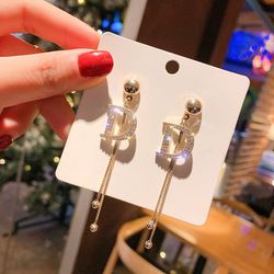 D Hanging Drop Earrings For Women Crystal