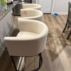 Cream linen material chair X 3