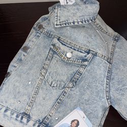Denim rhinestone Jacket