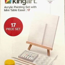 Kingart Acrylic Painting Set W/Mini Table Easel 