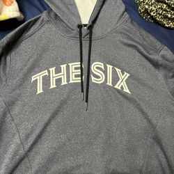 Dugout Creative Toronto Blue Jays New Era Short Sleeve Hoodie Size xL