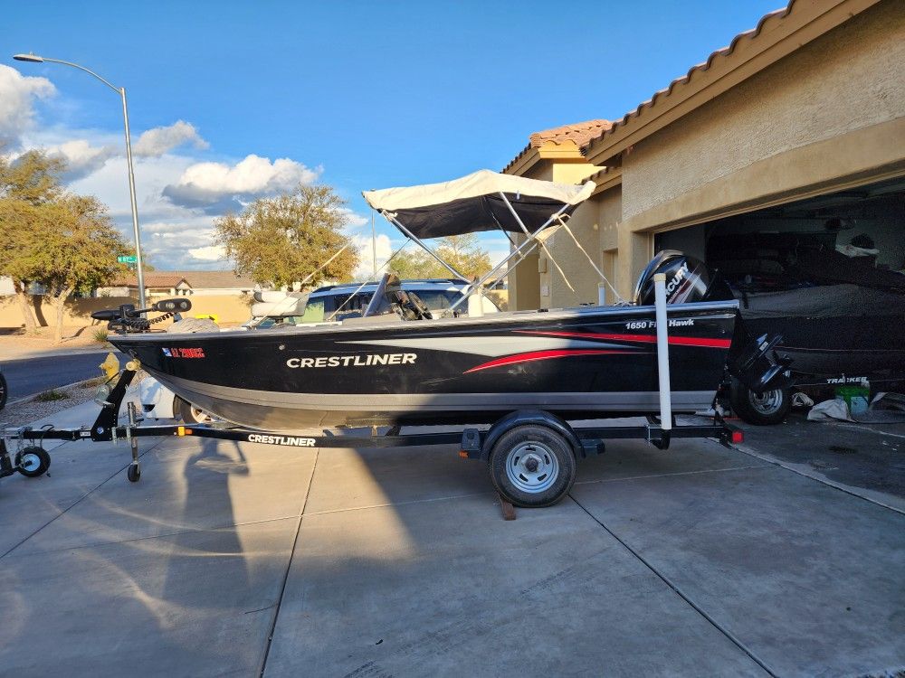 2014 Crestliner. Fish hawk 1650 deep V