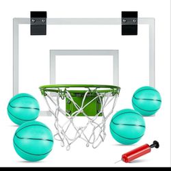 Ropoda Mini Basketball Hoop - Glow In The Dark, Over The Door Basketball Hoop Indoor, Indoor Basketball Hoop Backboards For Teens And Adults, Mini-Bas