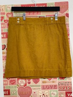 Ann Taylor Loft Mustard Yellow Corduroy Mini Skirt