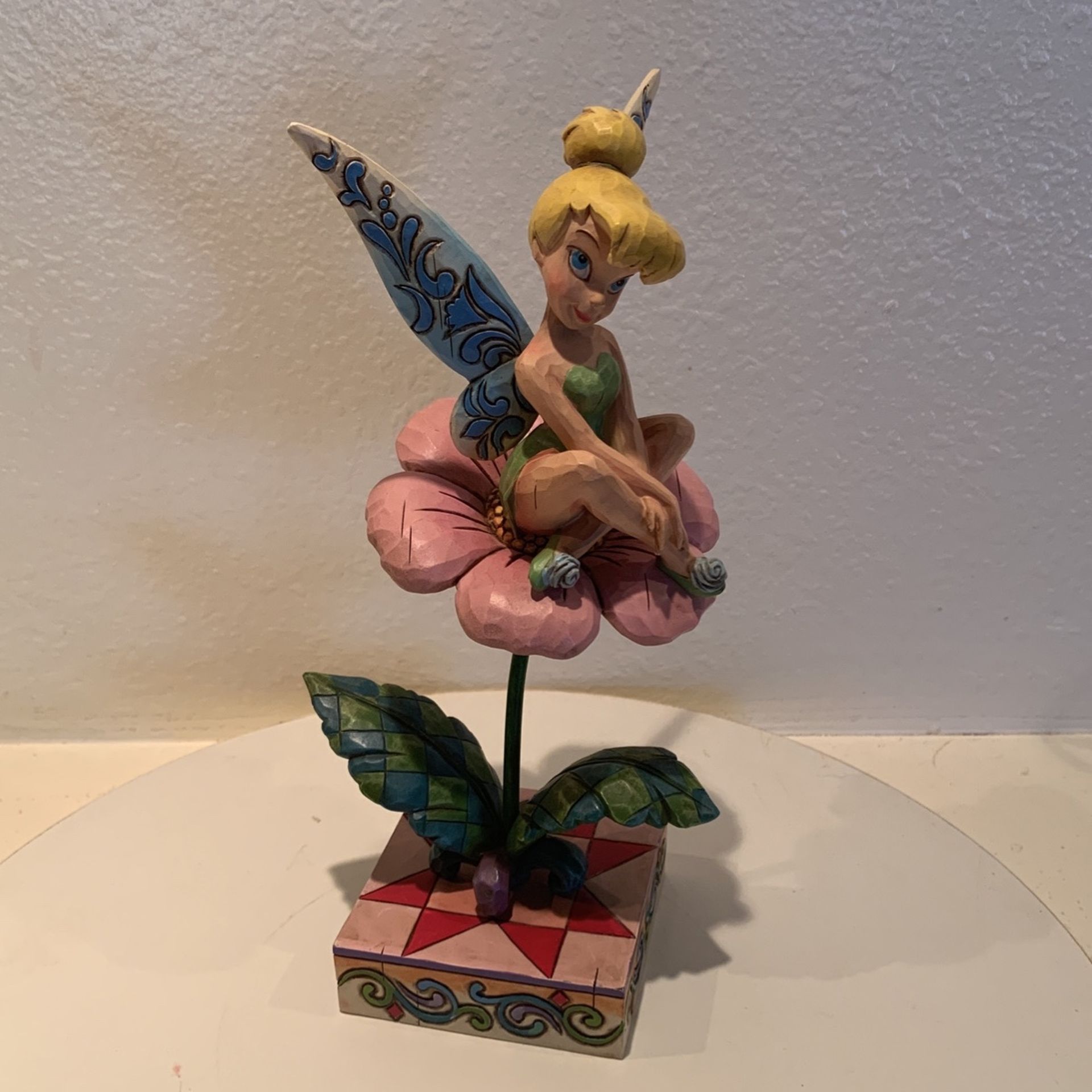 Disney Tinkerbell Sitting Pretty On Flower Figurine ! Jim Shore Peter Pan A1