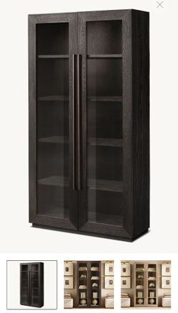RH Machinto Glass Cabinet–Black Oak