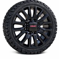4 New 2025 22" Rims Wheels 35" Tires 8x180 GMC Sierra HD Chevy Silverado