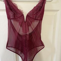 Victoria Secret Lingerie Sexy Babydoll Sheer Mesh Lace Bodysuit—New With Tag—M