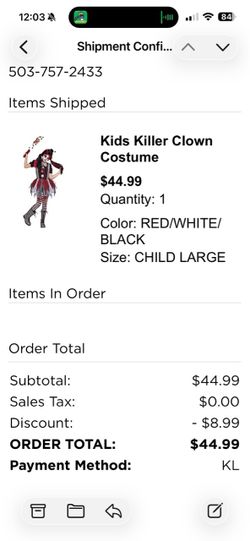 Kids Killer Clown Halloween Costume