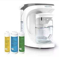AQUA TRU Carafe AT100 Countertop Water Purifier with Exclusive 4-Stage Reverse Osmosis Technology (No Plumbing Required) No BPA