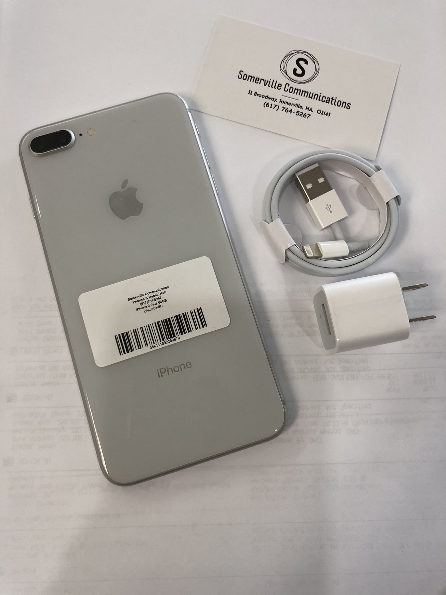 Factory unlocked iPhone 8plus 64gb, store warranty