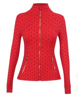 Red polka dot lululemon jacket Size 10