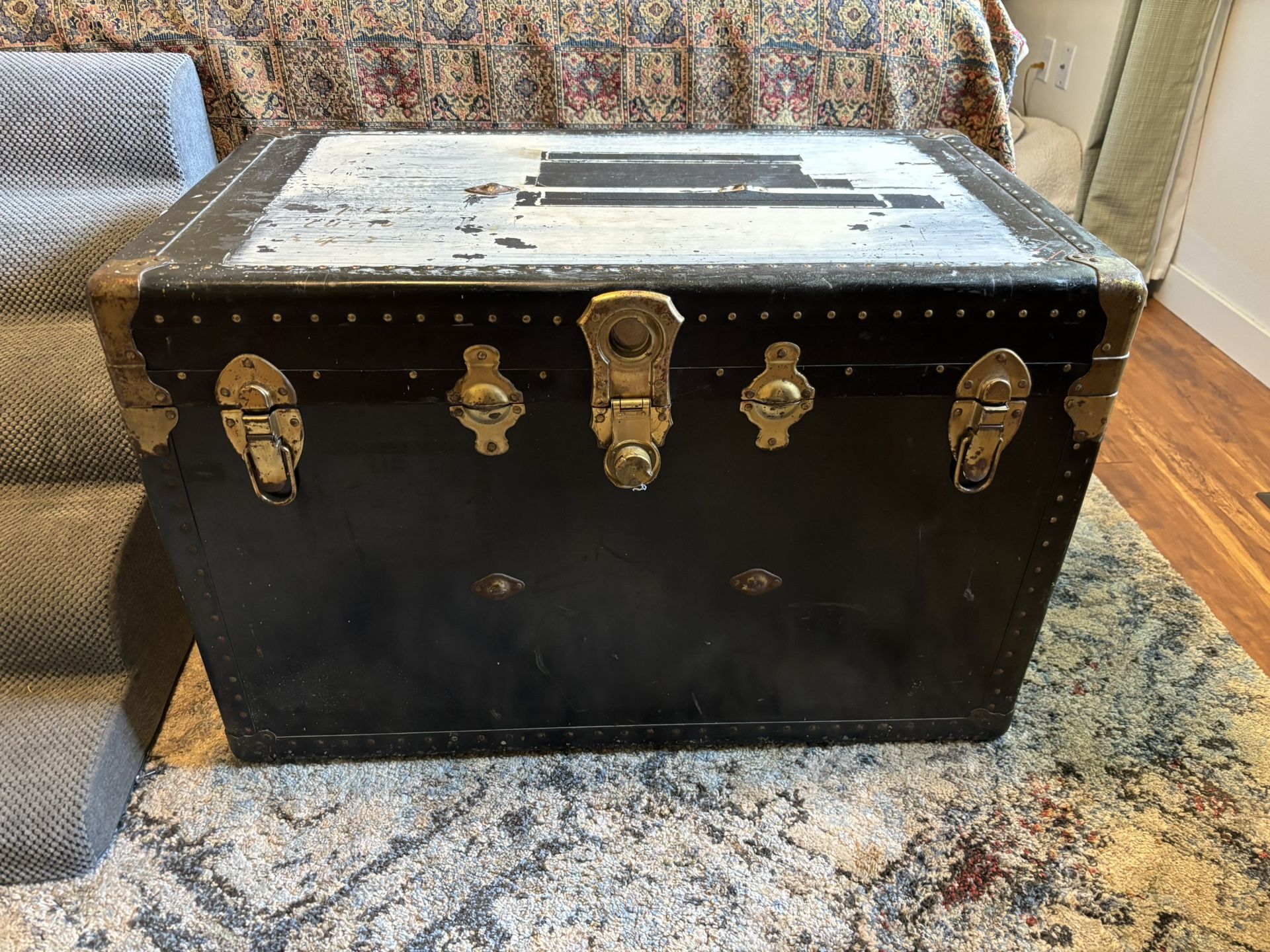 Black Vintage 1920 Trunk