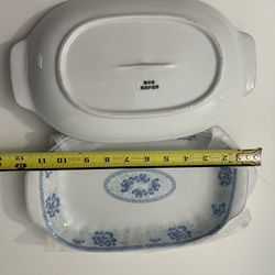 2 ceramic plates NEW with ladle