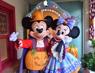 🎃100% From Shanghai Disney Halloween Mickey & Minnie Plush 🎃BNWT🏷️14in”