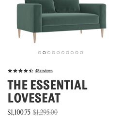 Organic Sustainable Loveseat, Ottoman, And Chair