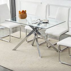 DINING TABLE IANIIA 51.18" Rectangular Clear Tempered