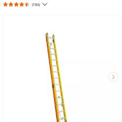Glidesafe 28 ft. Fiberglass Extension Ladder (27 ft. Reach Height) with 300 lb. Load Capacity