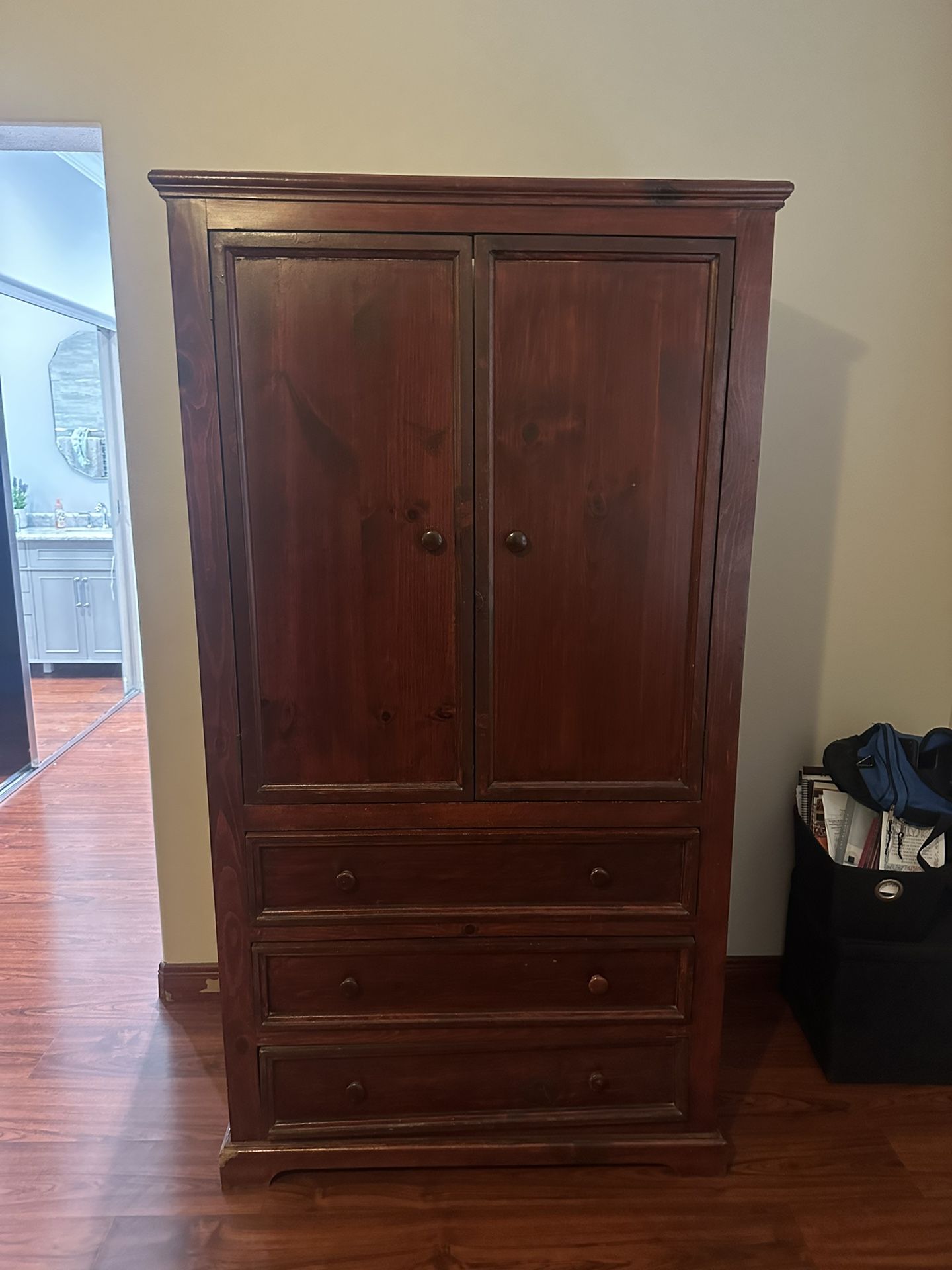 Cherrywood Armoire With Drawers